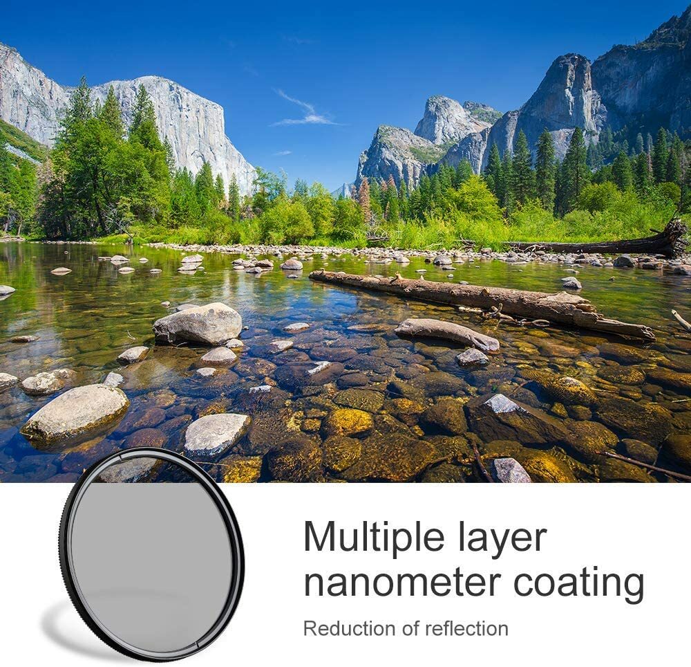 K&F Concept 72mm Circular Polarizer Filter Multi Coated CPL Camera Lens Filter