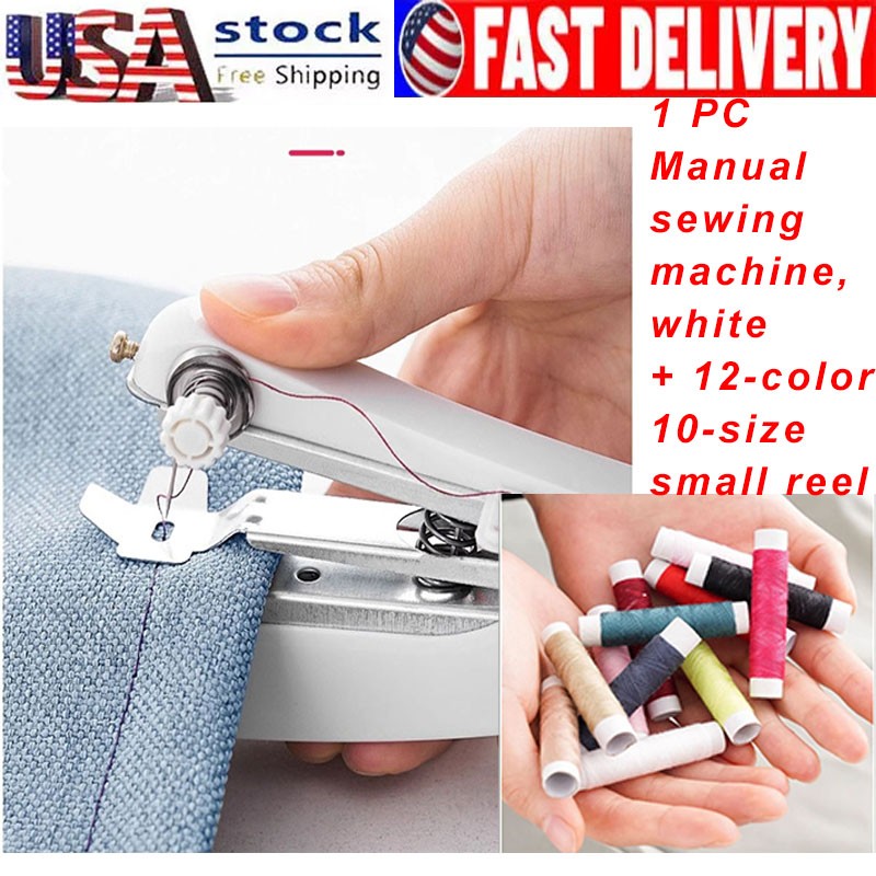 1PC manual mini portable handheld sewing machine home simple for clothes