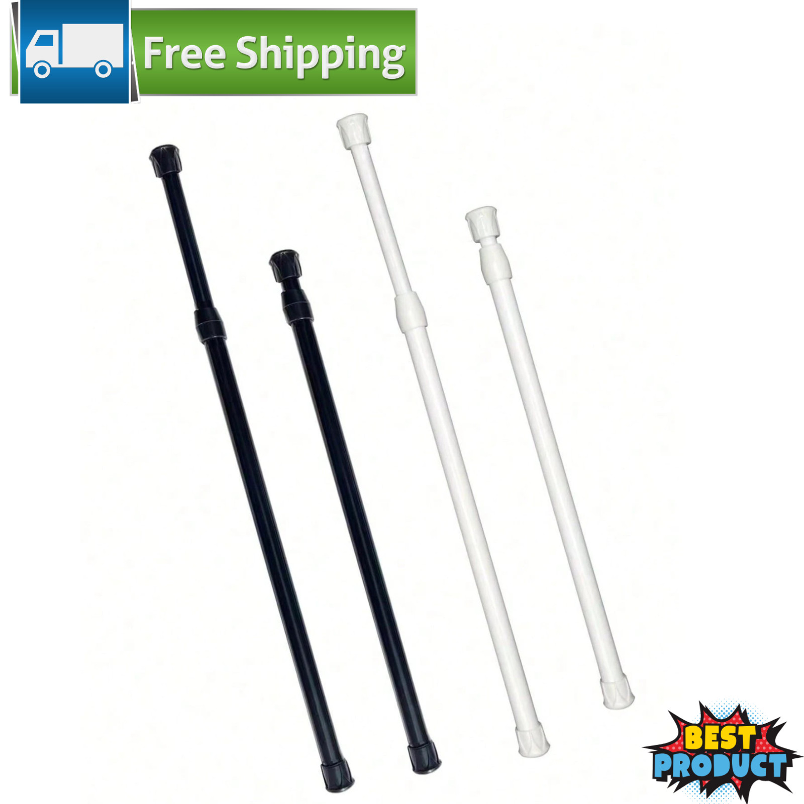 Extendable Curtain Rod Telescopic Towel Rail Pole Bath Shower Curtain ABS Rod