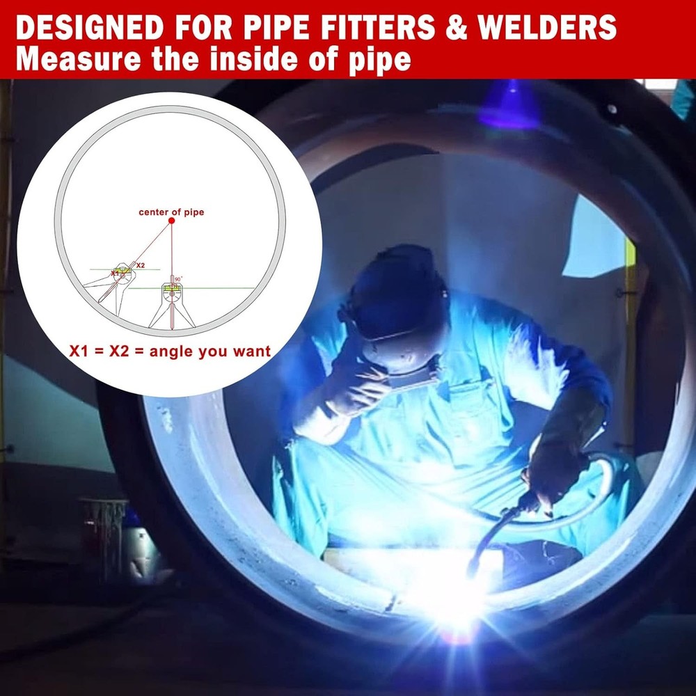 Pipe centring tool with centring head, fitted with a 4-inch Y-base