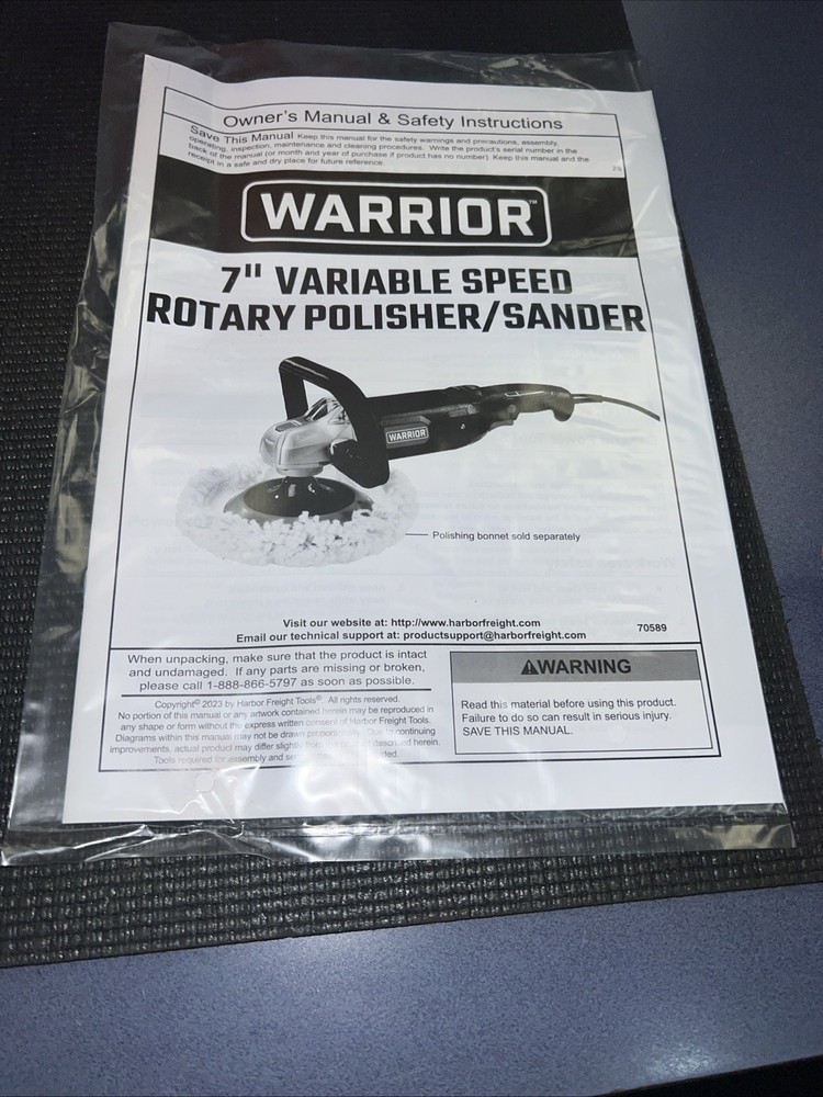 WARRIOR 7" POLISHER/SANDER 70589