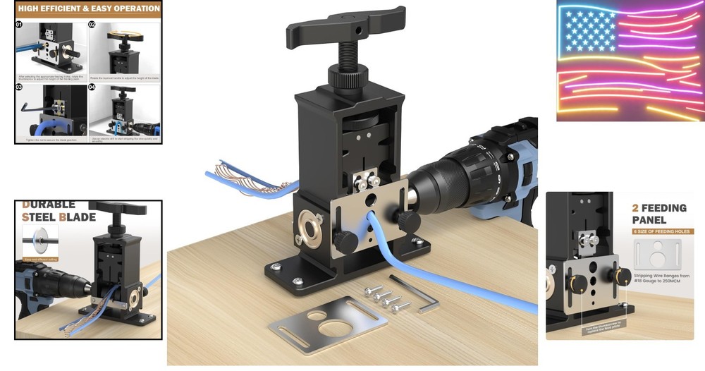 Adjustable Wire Stripper Machine Upgraded Drill-powered Stripper Automaticall...
