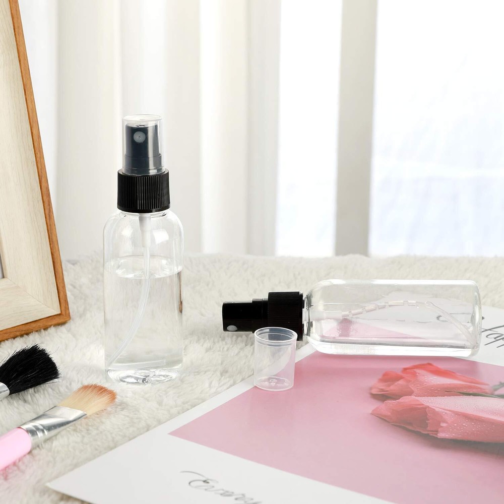 30 Pack 2 oz Fine Mist Mini Clear Spray Bottles with Pump Spray Cap