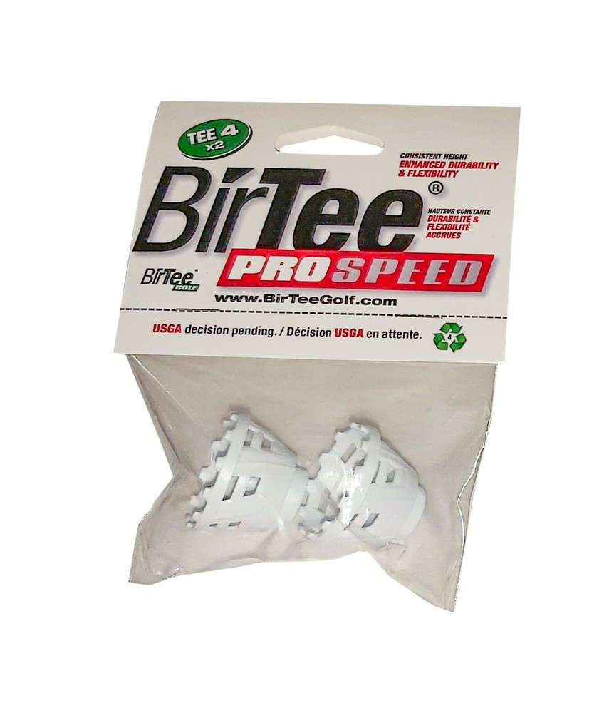 BirTee Pro Golf Tees - Size #4 (1") - 2 Tees Per Pack - For Winter/Simulators