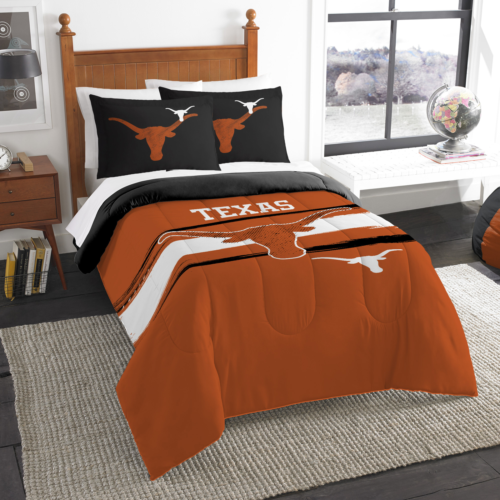 NCAA Officially Licensed Texas Longhorns Tide Comforter & Sham Set