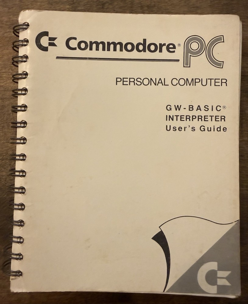 Commodore Personal Computer GW Basic Interpreter User's Guide Spiralbound Manual