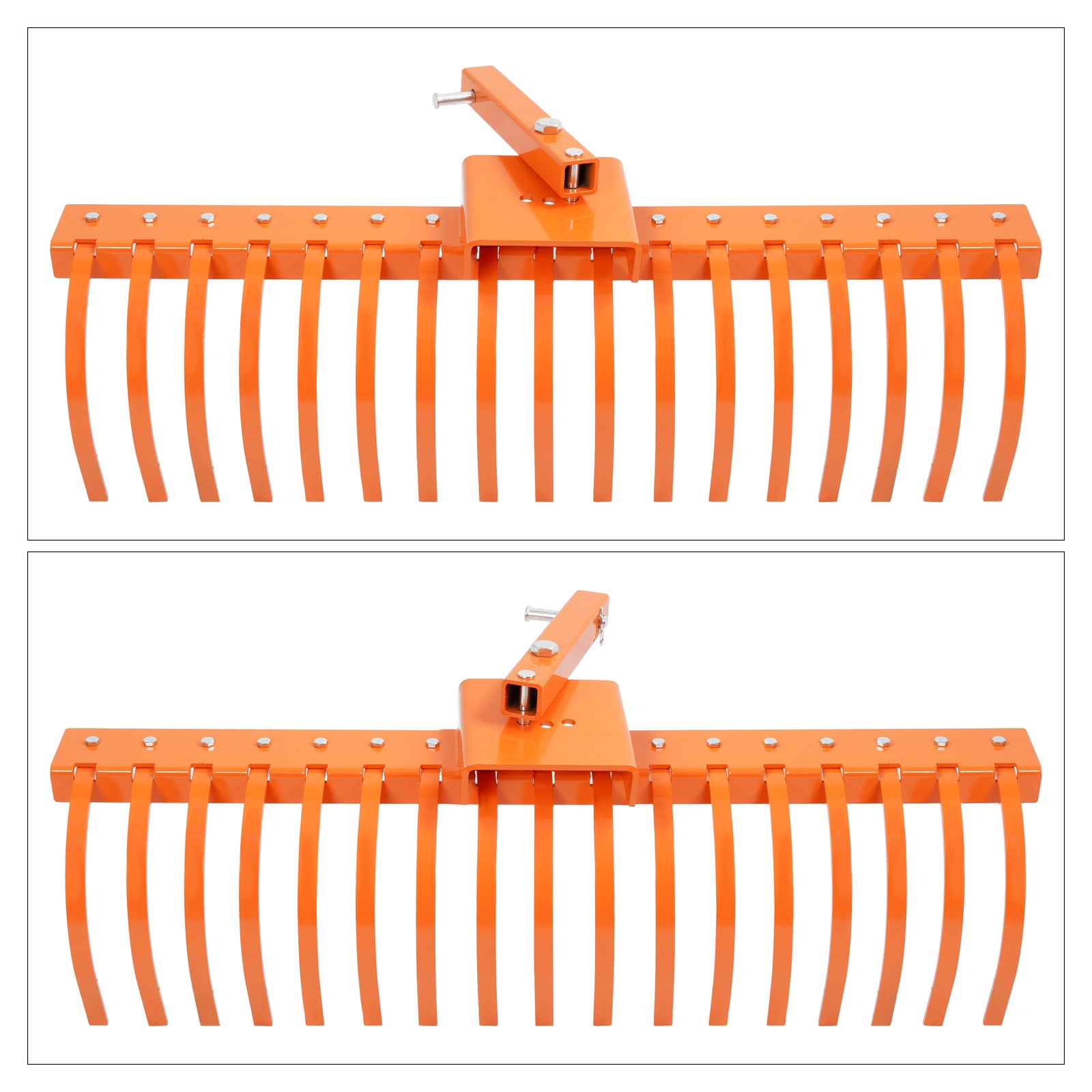 48" Landscape Rake Pine Straw Rake Rock Rake For 2" Receiver Tractor ATV/UTV