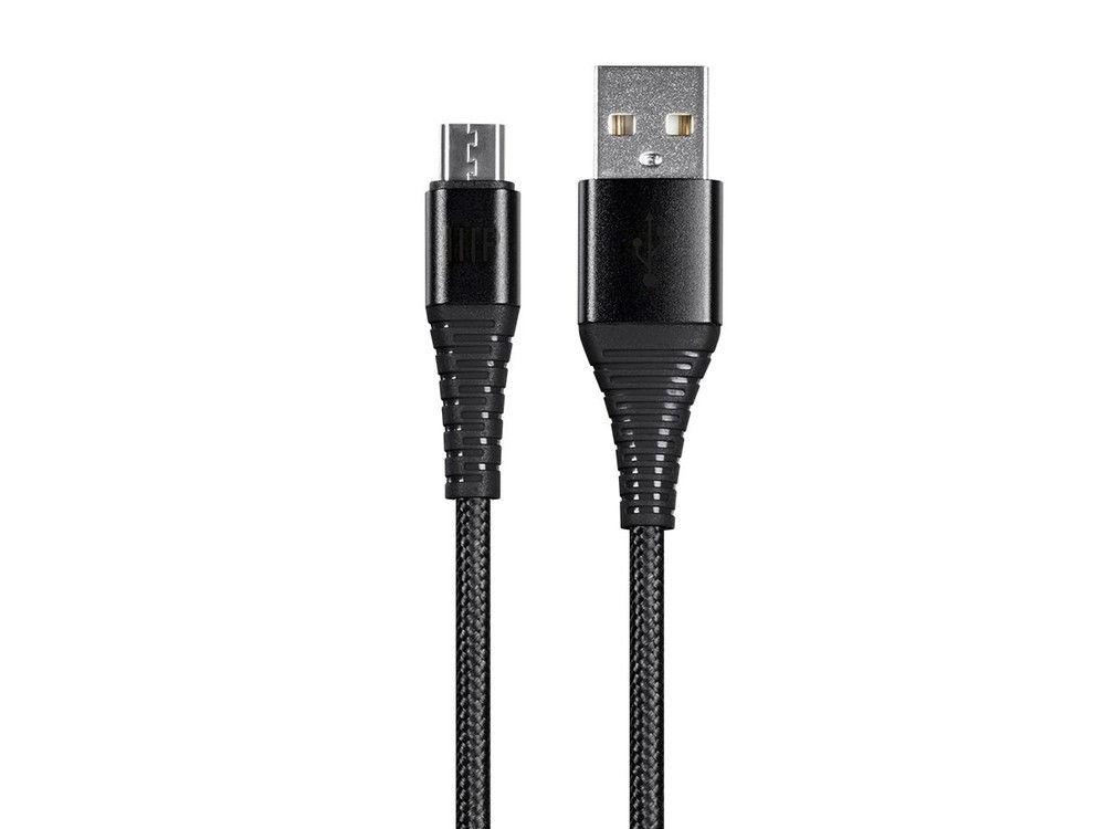 Monoprice USB 2.0 Micro B to Type A Charge & Sync Braided Cable - 3ft - Black