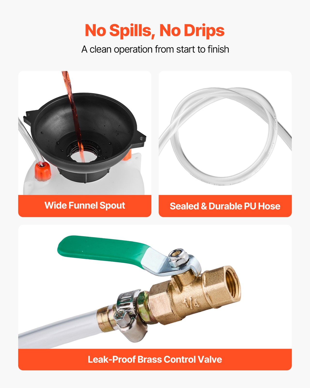 VEVOR Transmission Fluid Pump 0.79 Gal Manual Fluid Transfer Pump with PTFE Tape