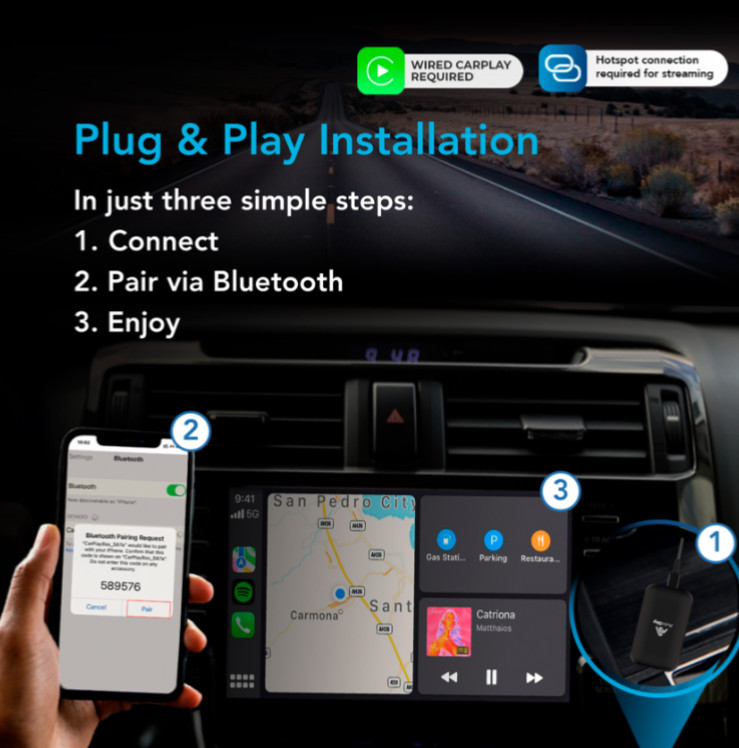 AutoSky Wireless CarPlay and Android Auto