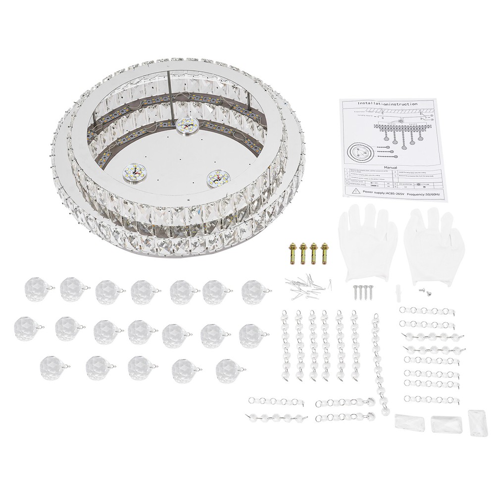 3 Colors Adjustable Crystal Ceiling Light w/Remote Control LED Ceiling Light