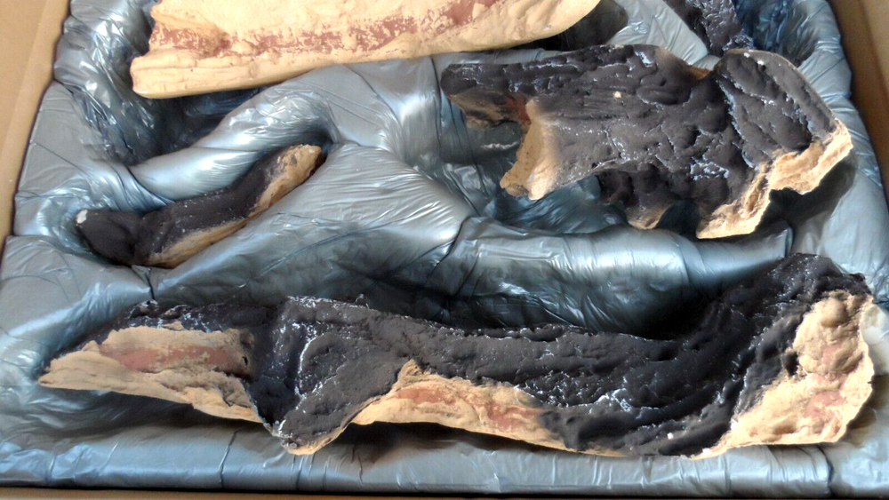 6 Piece Ceramic Logs Set for Gas Fireplace Fire Pit