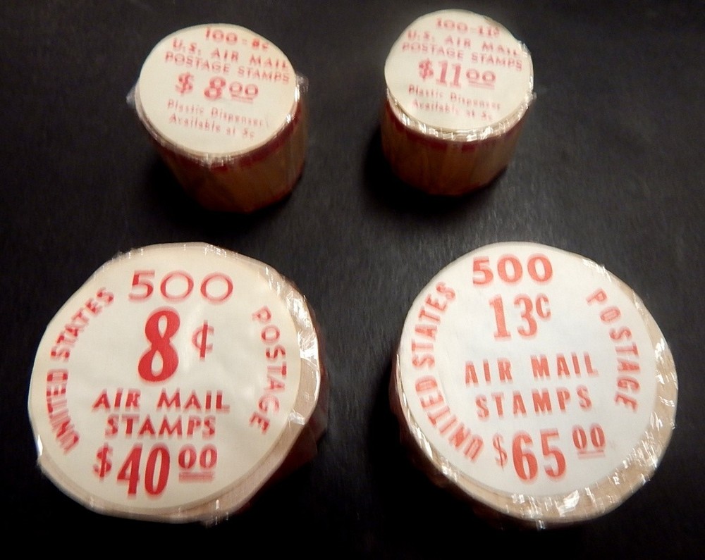 AIR MAIL -- COMPLETE FULL COIL ROLLS - x4 --- NH