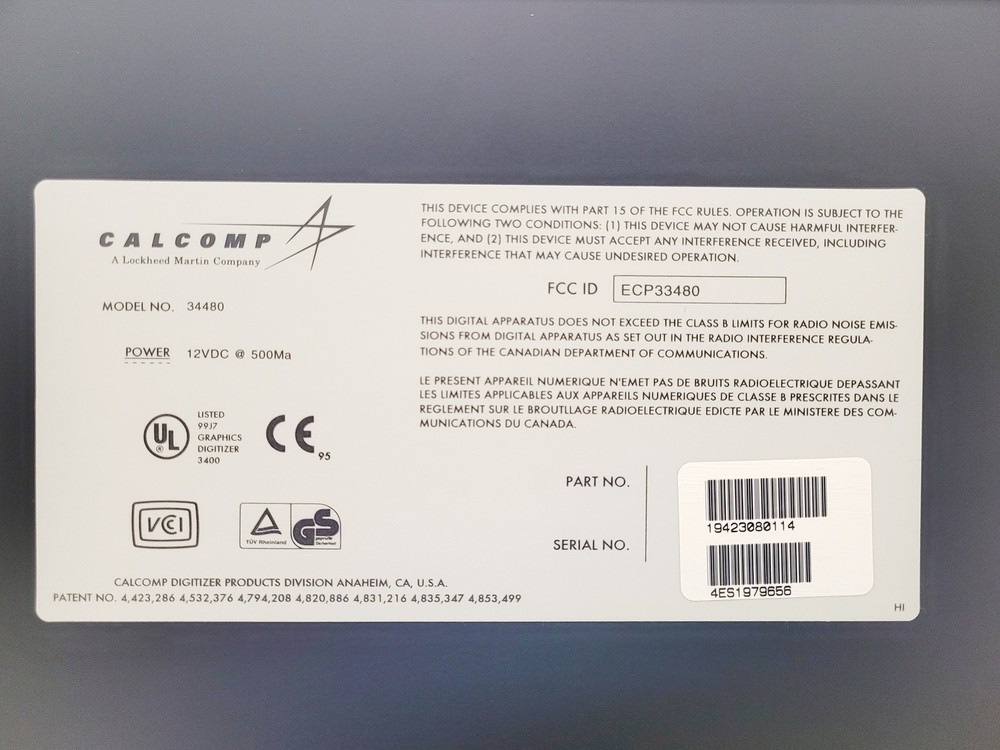 Calcomp Drawing Board III Digitiser Model 34480