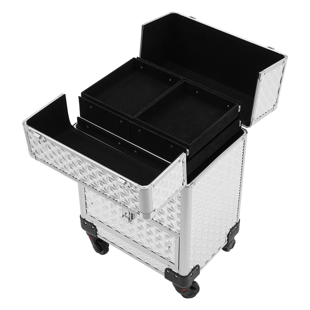 Rolling Makeup Case, Makeup Case, Makeup Case with 4 Universal Wheels