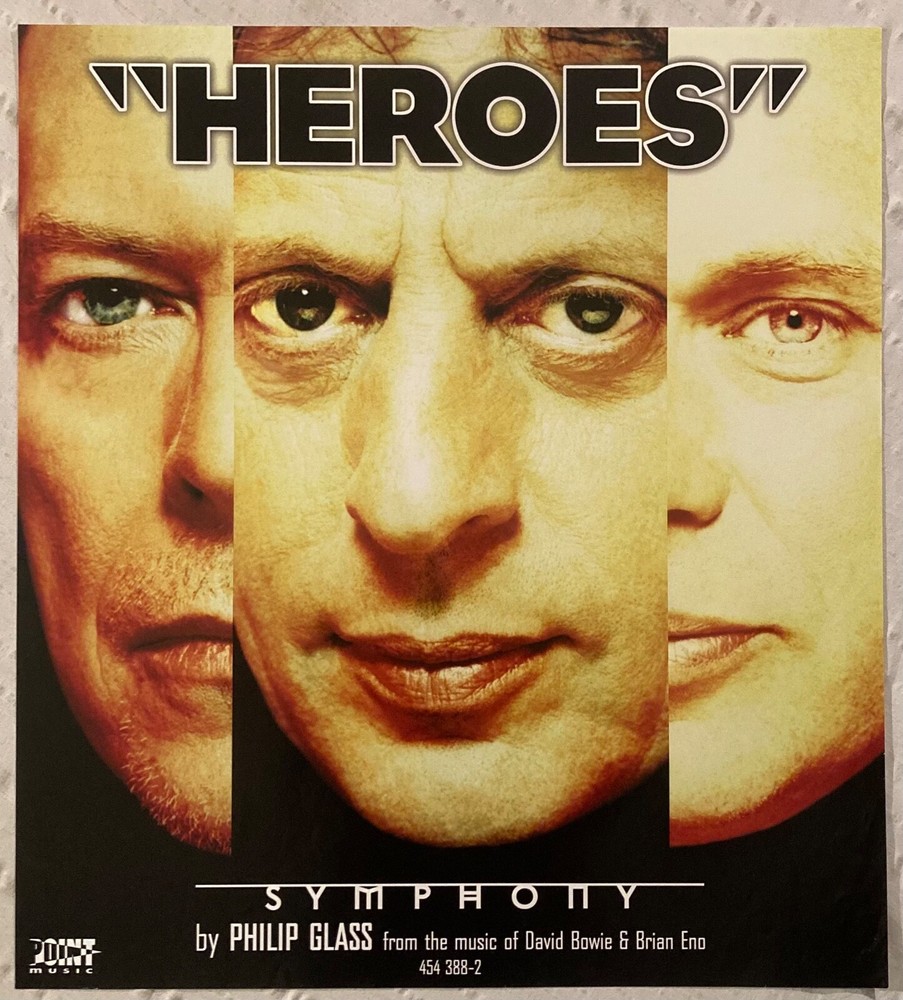 Philip Glass 1996 Promo Poster Heroes Symphony David Bowie Brian Eno F