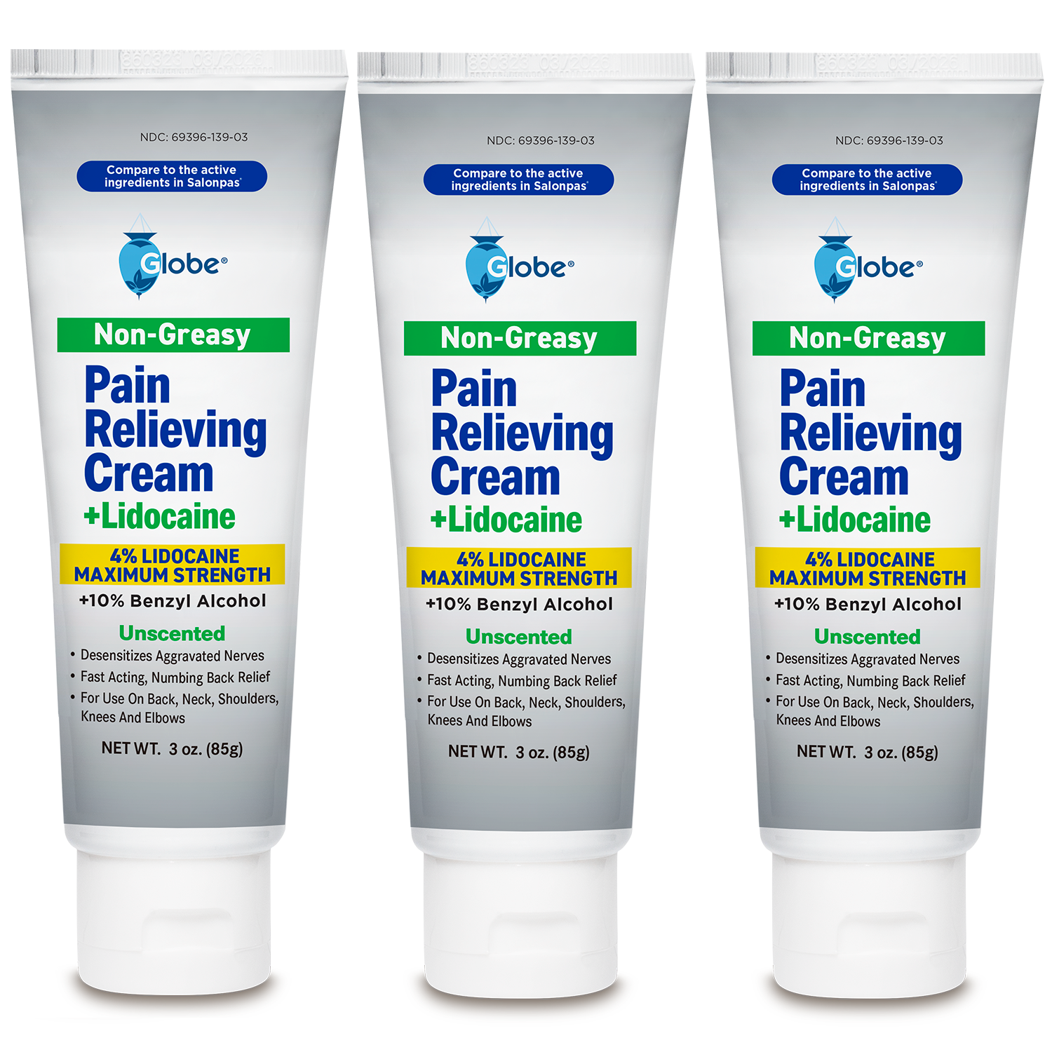 Lidocaine 4% Pain Relieving Cream Compare to Salonpas Pain Cream 9 oz Total!