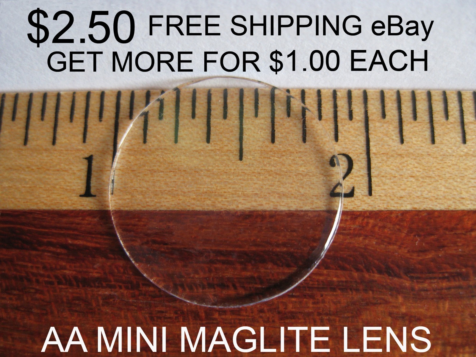 Crystal Clear AA Mini Maglite Lens $2.50   FREE SHIPPING