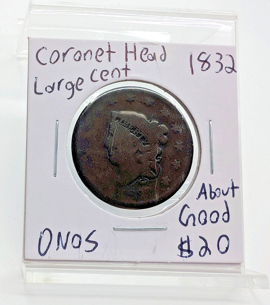1832- US Coronet Head Large Cent- About Good