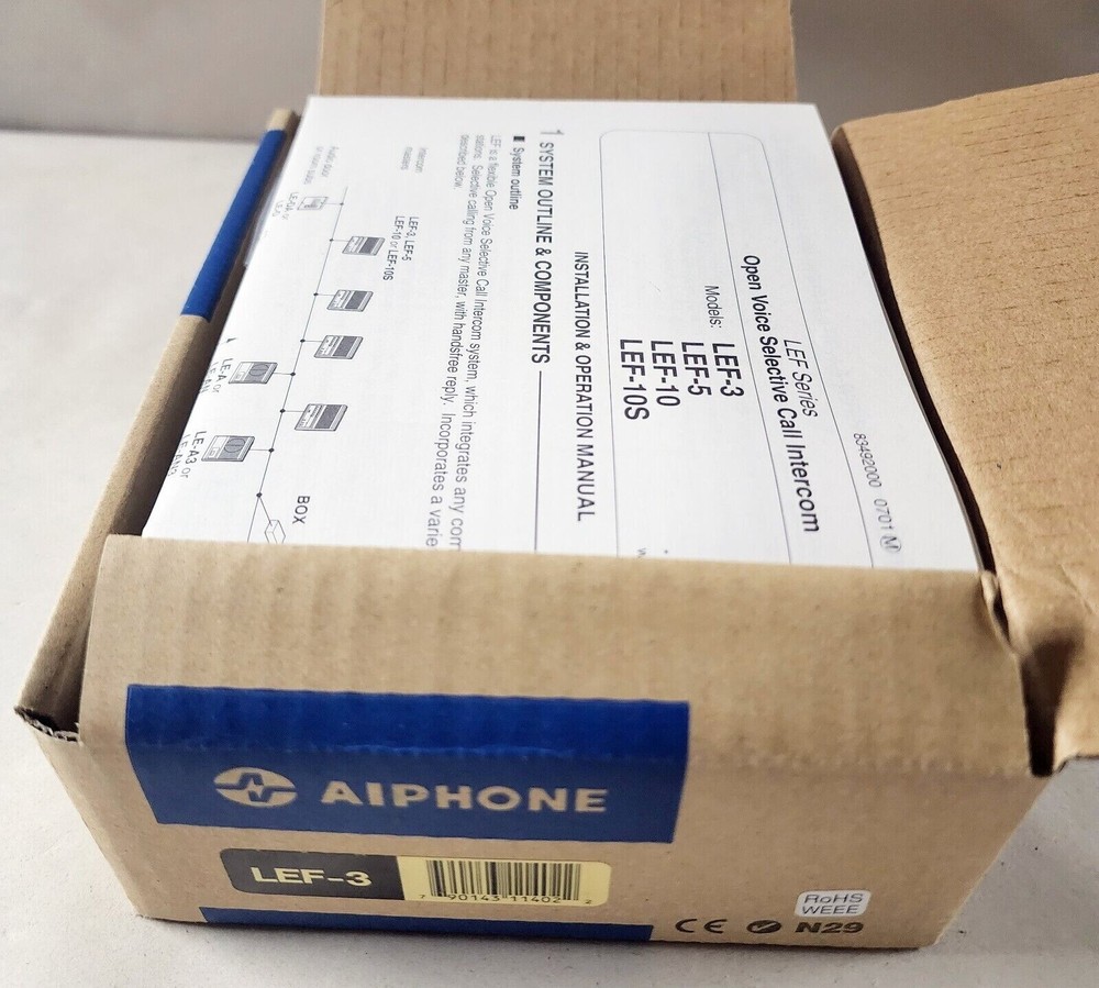 Aiphone LEF-3 Open Voice Selective 3-Call Master, Sub-Master and Door Stations