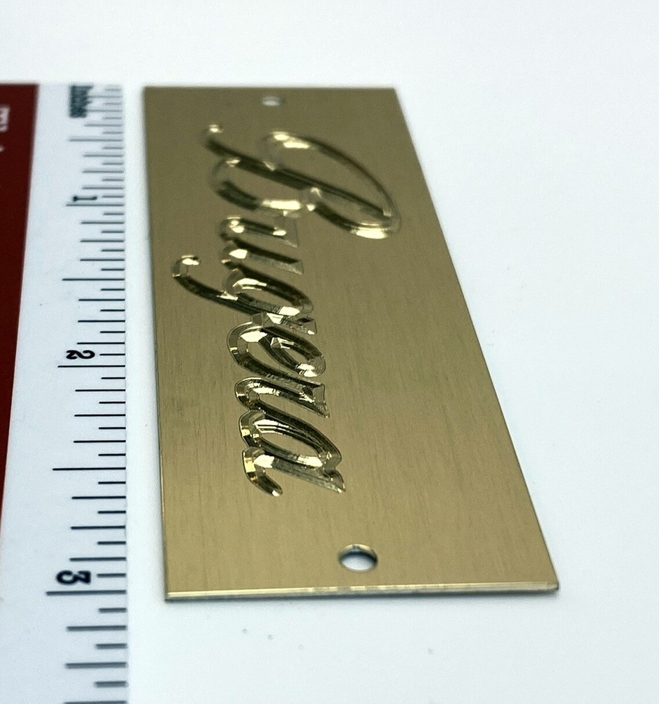 Custom Engraved Solid Brass Bugera Badge - PAIR