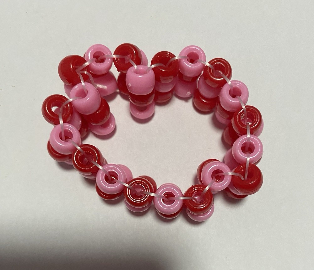 Kandi Ladder Cuff Red & Pink