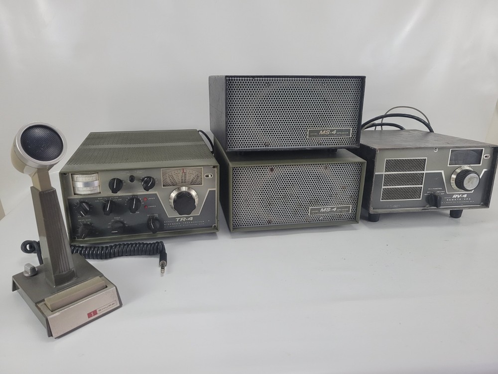 DRAKE TR-4 TRANSCEIVER WHIT MS-3/AC-3 POWER SUPPLY RV-4 EXTERNAL  VFO SHURE MIC
