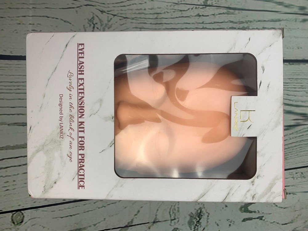 Eyelash Extension Kit with Mannequin Head Practice Head for Eyelash Makeup