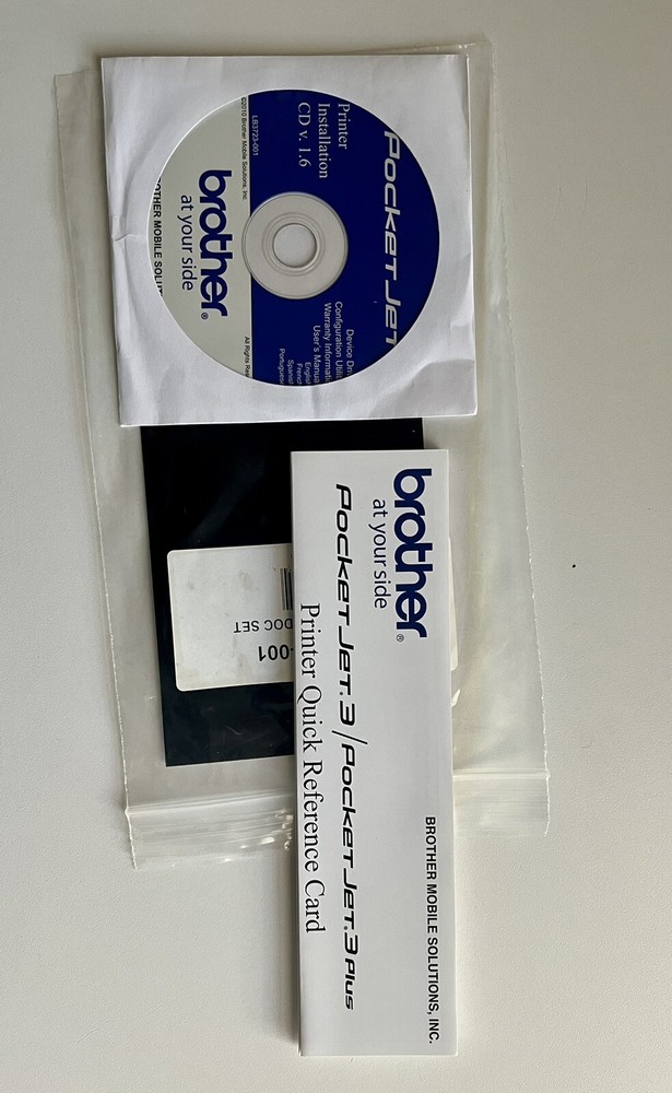 SETUP INSTALL CD ROM DISC & QUICK REFERENCE FOR BROTHER POCKETJET.3PLUS PRINTER