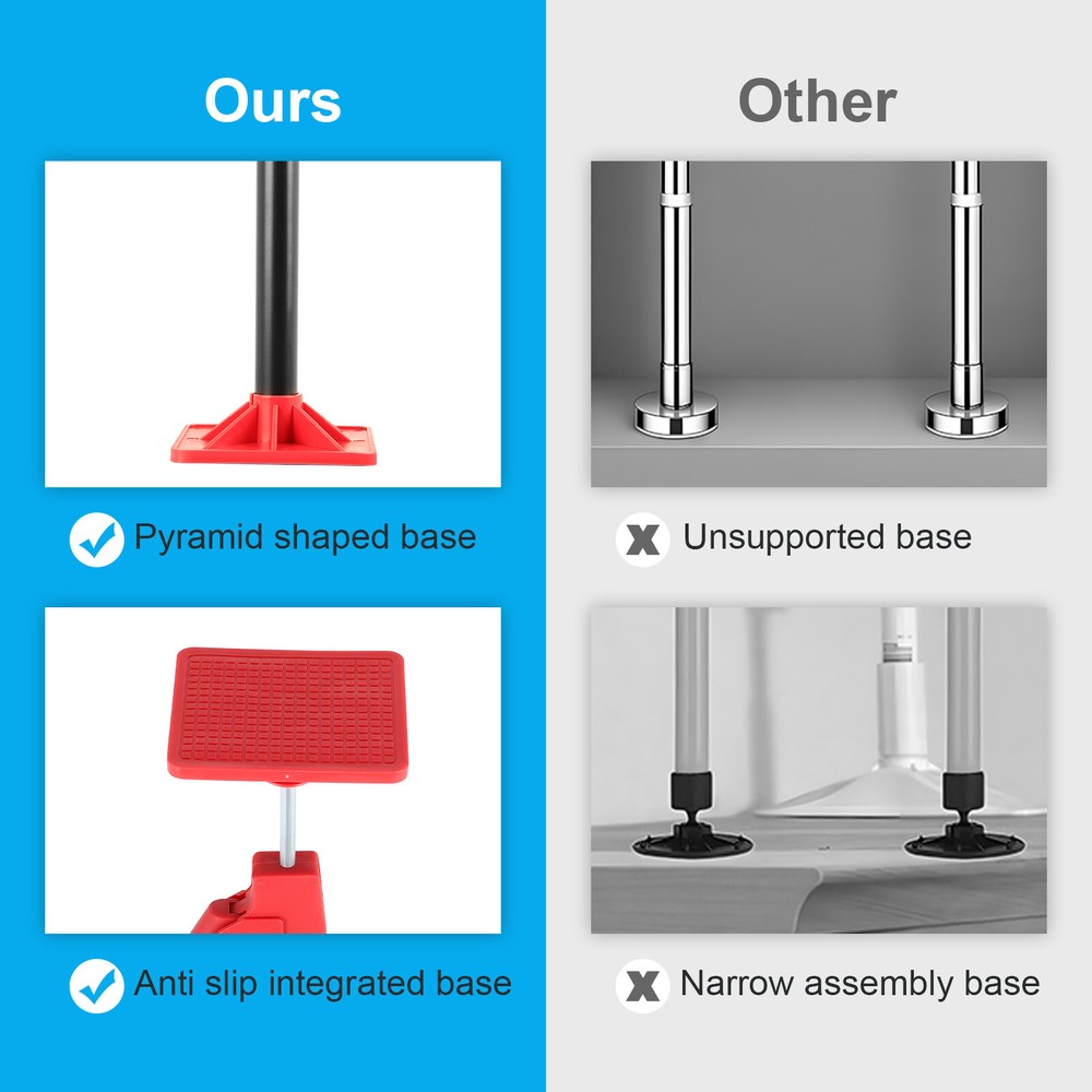 45"-114" Cabinet Jacks for Installing Cabinets, Adjustable Support Pole 2PCS