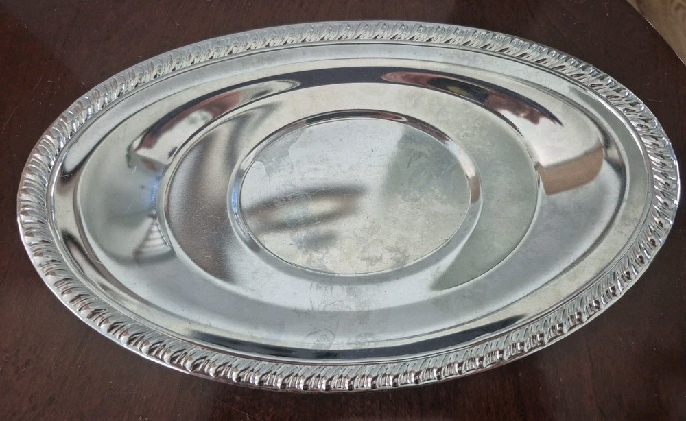 9.5 Inch Long Silver Plate Tray.