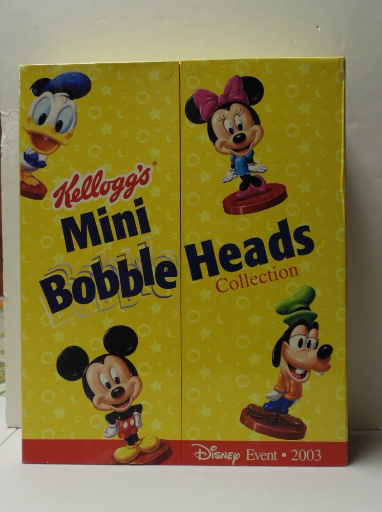 Disney Collection Kellogg's Mini Bobble Head 2003 Complete Set with Storage Case