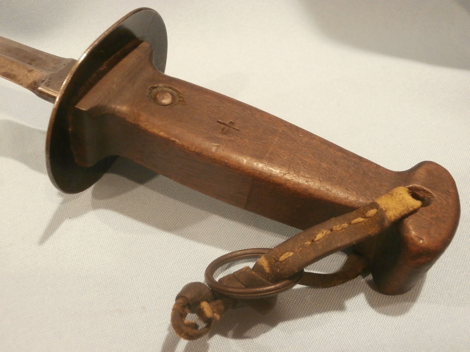 WWI BELGIAN FIGHTING KNIFE PLUS WWI BELGIAN TRAINER SET OF TWO RARE!