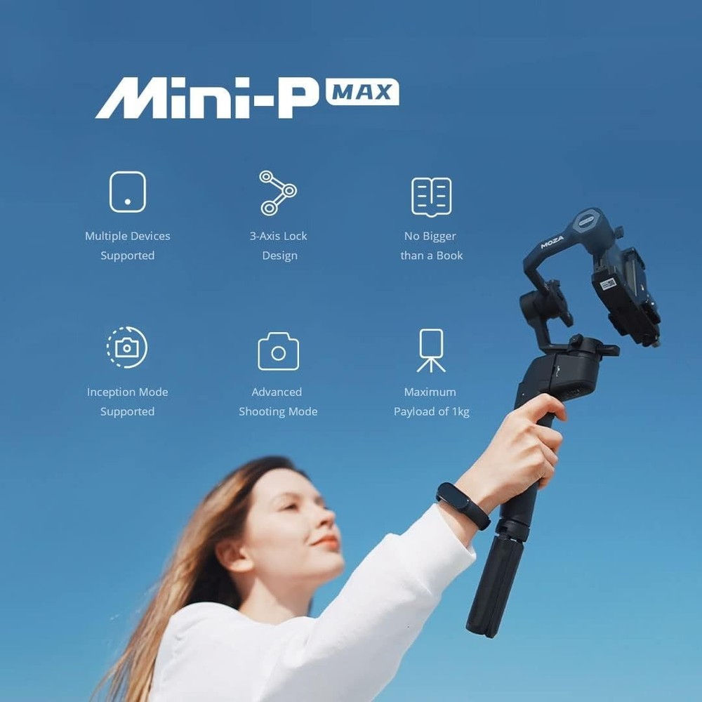 Moza Mini-P Max Gimbal Stabilizer Camera & Smartphone Holder USB Complete w/Box