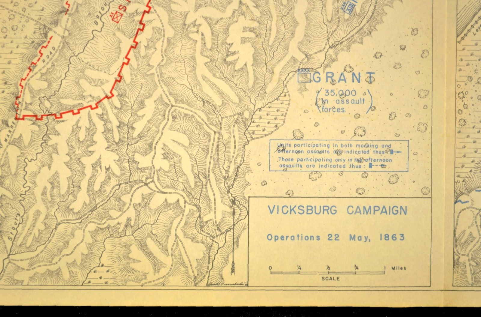 Vintage Siege of Vicksburg Map Mississippi Ulysses S Grant John Pemberton