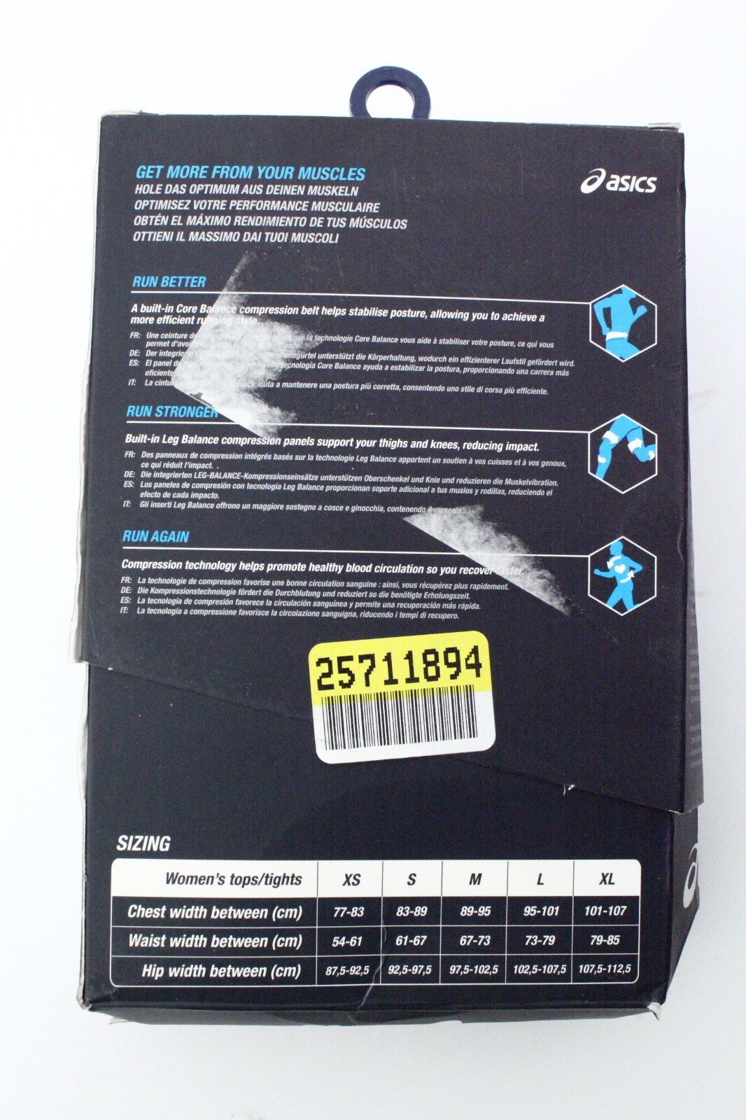 NIB - ASICS Women's Leg Balance Compression Knee Tights - Black/Deep Ruby - XS