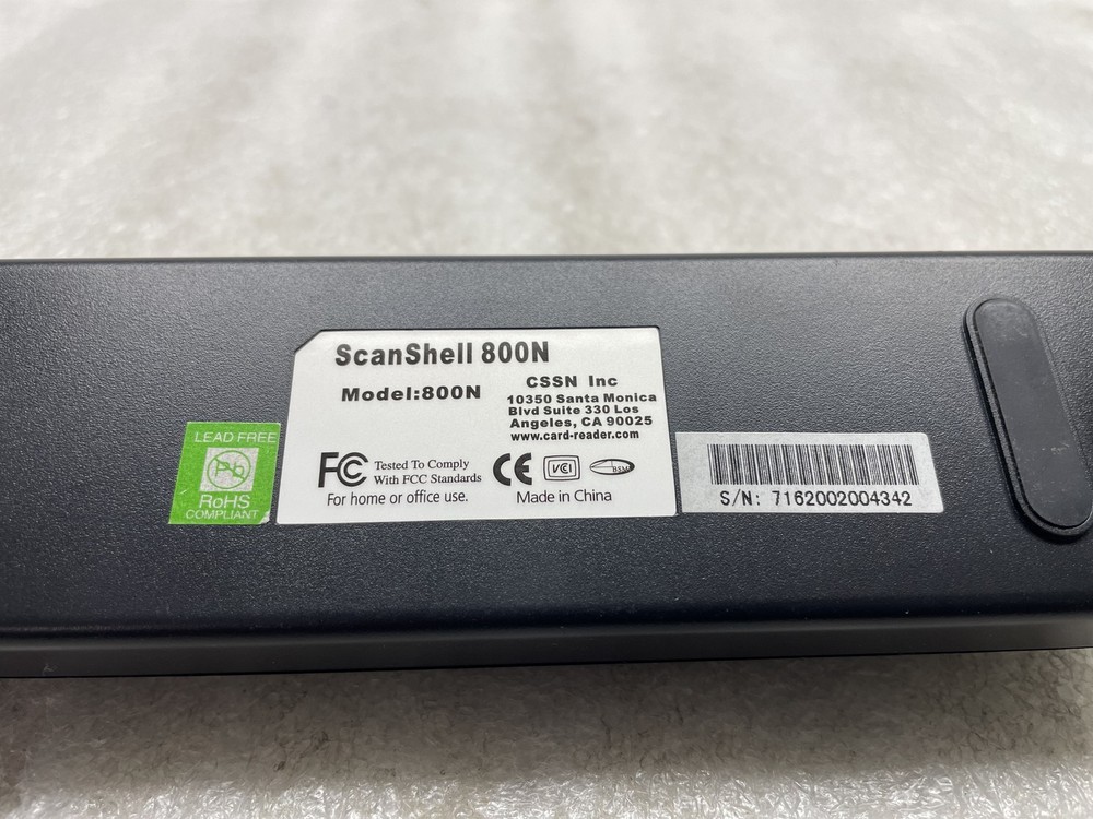 Card Scanning Solutions ScanShell 800N Flatbed Scanner w/ Cord