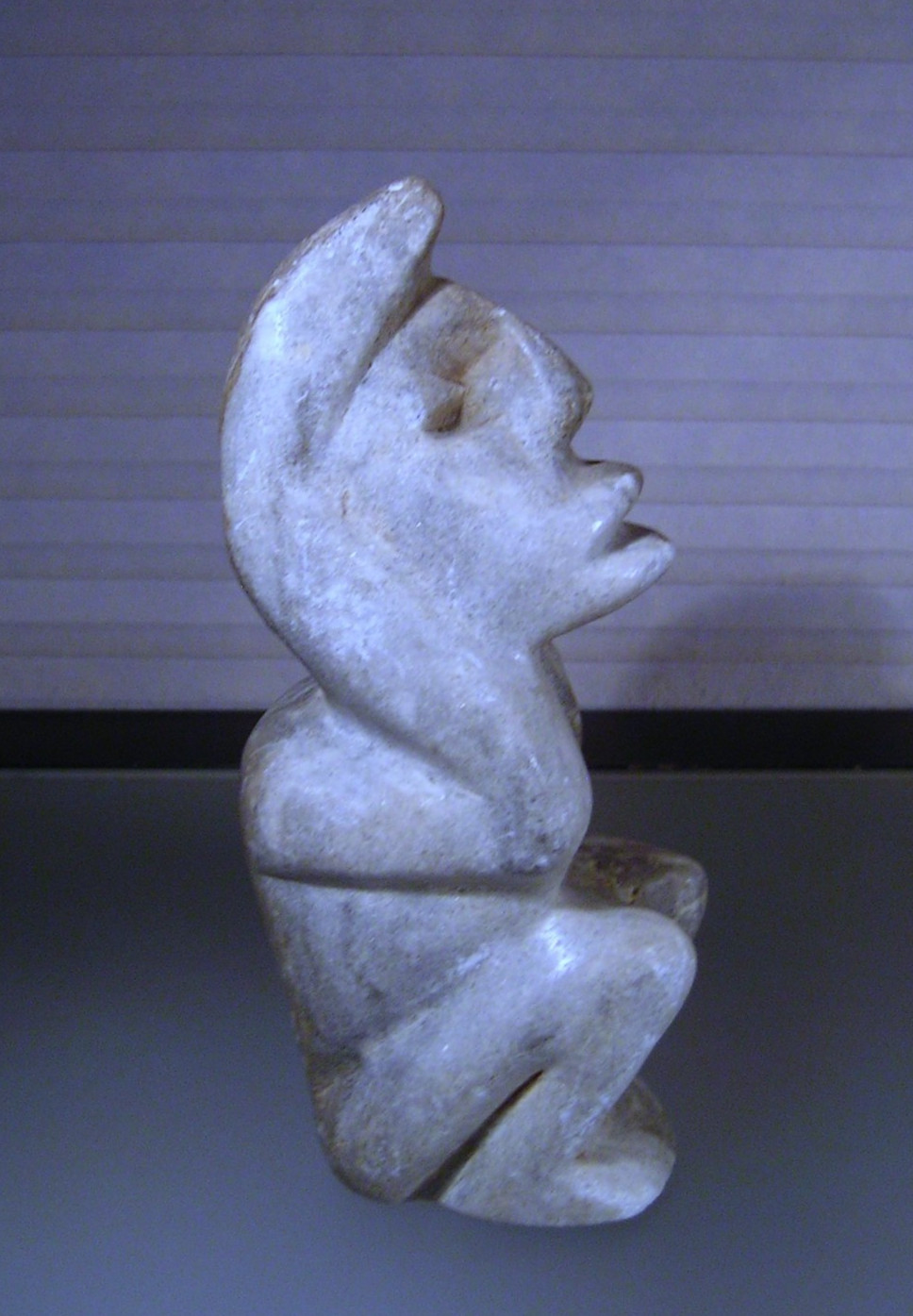 Pre Columbian Mesoamerican Warrior Figure Stone Carving