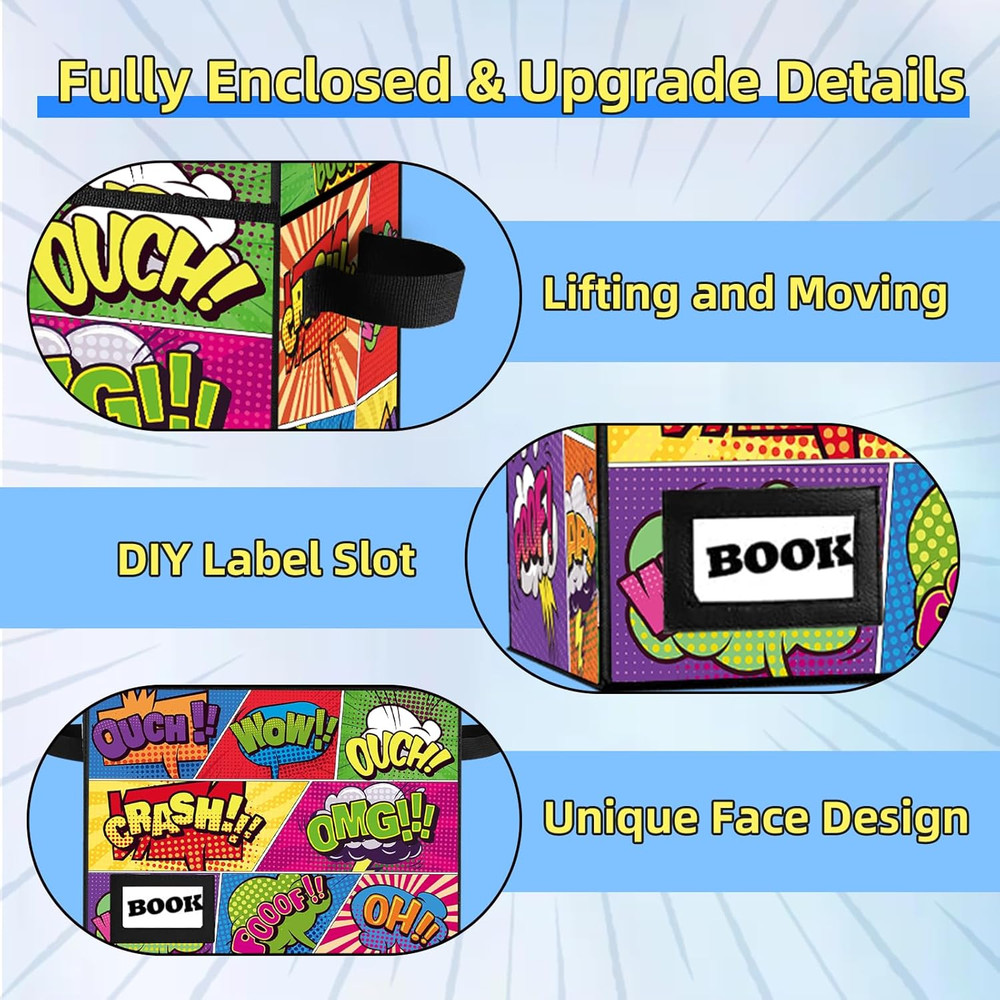 5 Pack Comic Book Storage Boxes - Heavy Duty Collapsible Organizers
