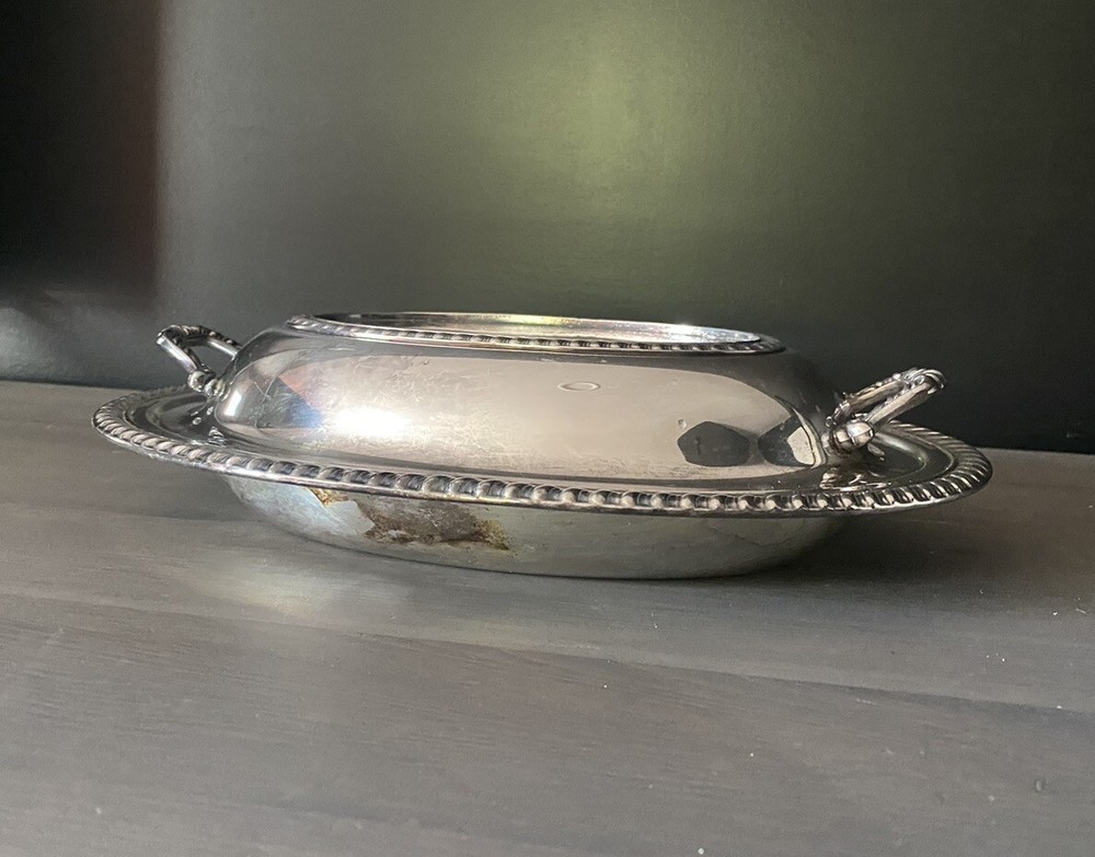 Vintage Silver Plate Serving Dish With Cover