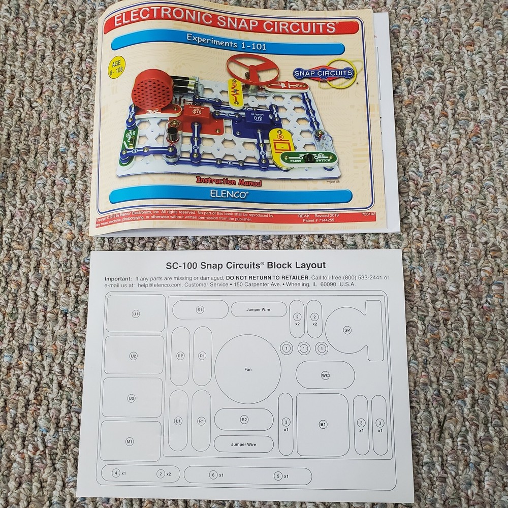 Snap Circuits Model SC-100 JR Kit Homeschool Electronics Educational Complete