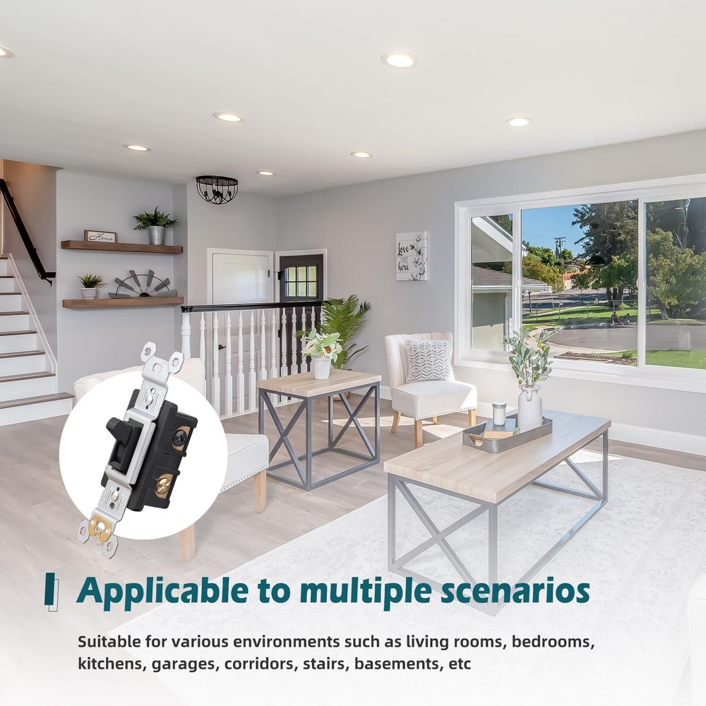 Toggle Electrical Switch, Single Pole Wall Switch, 15 Amp, 120 Volt, in Wall ...