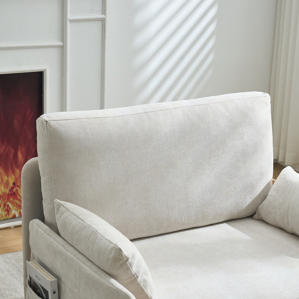 Convertible Sleeper Sofa Bed Multi-Functional Folding Recliner Chair w/ Pillows