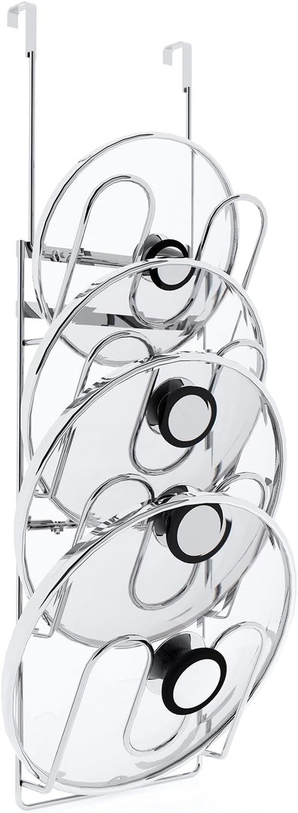 Pot Lid Organizer,304Stainless Steel Door Hanging Pot Lid Rack (Modern,Four-Laye