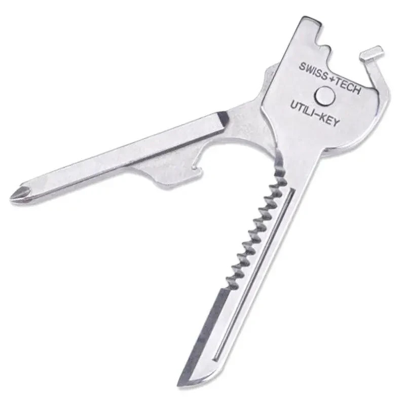 (1) Stainless Steel Swiss+Tech UKCSB 1 Utili-Key 6 In1 Keychain EDC Multi Tool