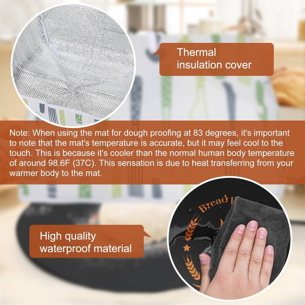 Dough Rising Warming Mat, 59 ℉-140 ℉ Adjustable Bread Rising Warmer,