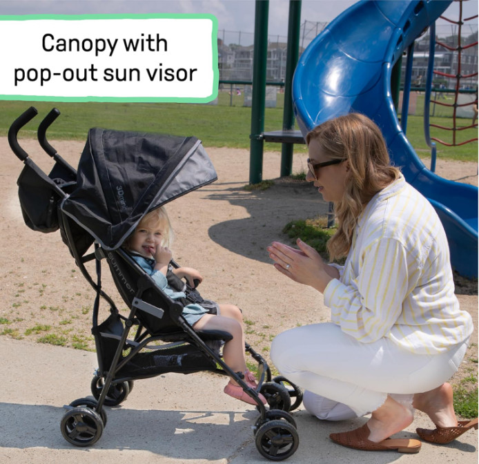 Summer 3D Mini Stroller – Lightweight, Compact, Multi-Position Recline, Gray