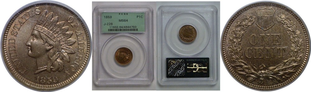1859 Pattern Cent   Judd-228   PCGS MS-64