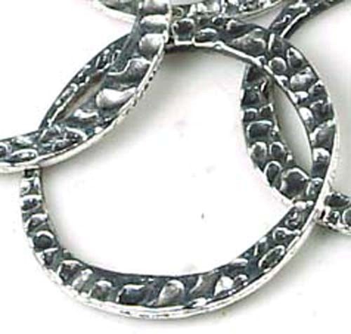 8 Silver Pewter Hammered Disc Large Ring 30mm