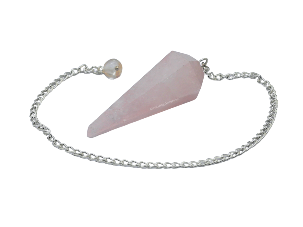 Rose Quartz Dowsing Crystal Pendulum